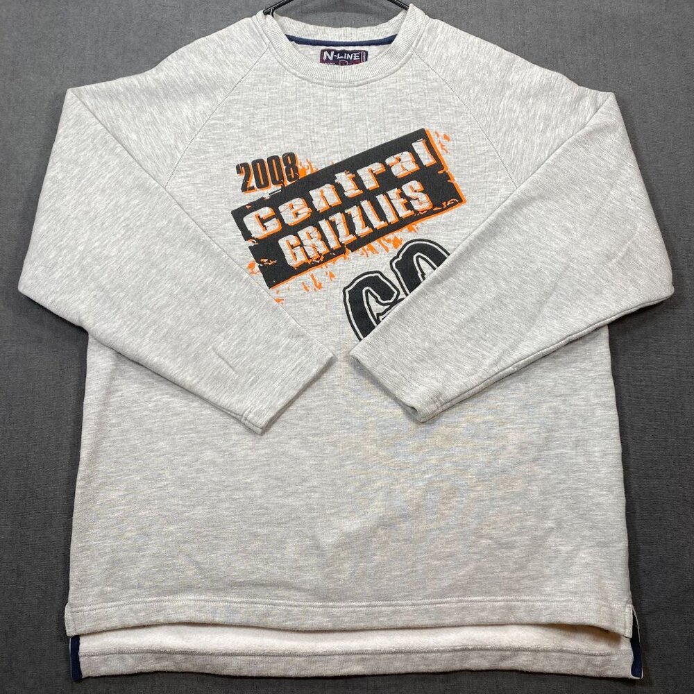 N-Line By Lee 2008 Central Grizzlies Gray Crewneck Sweatshirt Mens Size Large